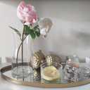 uxcell Stainless Steel Decorative Tray 5" Round Serving Tray Metal Decorative Plate for Jewelry, Makeup, Candle, Kitchen Tableware, Gold