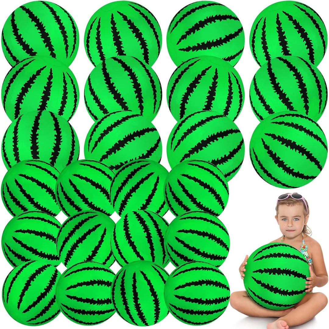 [ 10''+8'' ] 24 Pcs Watermelon Beach Balls Bulk,Mini Beach Balls Inflatable Beach Ball Watermelon Ball for Pool Party Decorations Birthday Party Favors