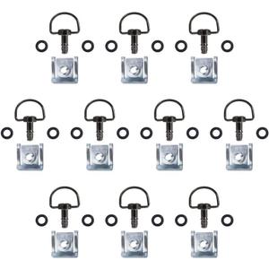MOTO4U Motorcycle Quick Release Race Fasteners 1/4 Turn 17mm D-Ring Length Type C in Black Chrome (10 Pack)