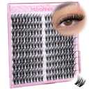 Cat Eye Lash Clusters Pre-Mapped Flora Eyelash Clusters Wispy Cluster Lashes Extensions Natural Fairy Individual Lashes Easy Lash Hack Pestaas postizas (CC Curve, 100Pcs)