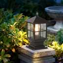 SLAWA Outdoor Post Light Fixture, Modern Outdoor Column Lights IP54 Waterproof Aluminum Pillar Lights Outdoor Lighting for Yard Garden Patio Path, with Clear Glass Shade