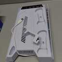 Rysker PS5/Slim/Pro Cooling Station with Quiet Cooling Fan and Fast Controller Charger for Disc & Digital Console, PS5 Accessories Incl. 3 USB Ports, Screw and Headset (Deep White)