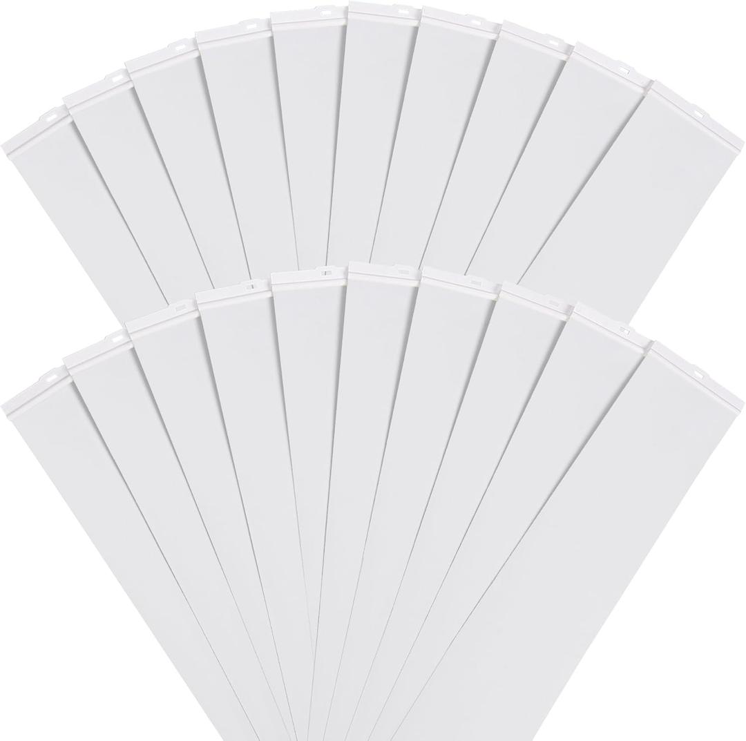 LazBlinds Vertical Blinds Replacement Slats - Room Darkening Fabric Slats for Sliding Doors & Windows, Easy-Cut Polyester, White Texture (82.5" x 3.5", 20 Pcs)