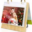 ZEEYUAN 4x6 Desktop Photo Frame Flip Photo Album on Stand with 60 Pockets, Mothers Day Gift for Mom From Daughter Son 4x6 Photo Album Desk Photo Book for Mom Grandma Gifts