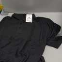 Men's Quick-Dry Active Polo Shirts Short Sleeve Performance for Golf Tennis Daily Casual Collared T-Shirt (Large, Black)