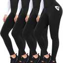 FULLSOFT 4 Pack Leggings with Pockets for Women,Soft High Waisted Tummy Control Workout Yoga Pants, L-XL
