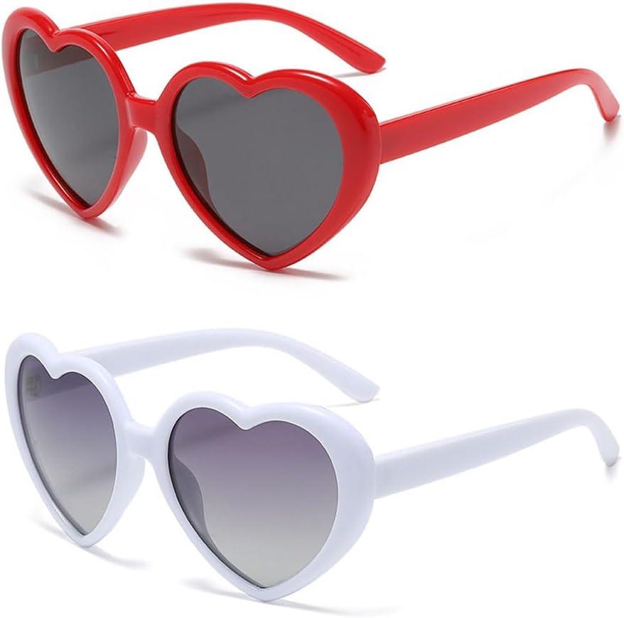 OZPYKAE Women Polarized Love Heart Sunglasses,Fashion Cute Heart Glasses Vintage Eyewear Sunglasses for Ladies