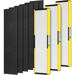 FLT5000 Filter-C True HEPA Replacement Filter for G-Guardian Air Purifier | Compatible with AC5000 AC5000E AC5250PT, AC5300B, AC5350B, AC5350W, CDAP5500, 3 HEPA Filter C + 6 Pre-Filters