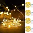 4-Pack Fairy Lights Battery Operated with Timer, Waterproof 16FT 50 LED String Lights Indoor Outdoor, Cuttable Starry Fairy Lights for Christmas Home Bedroom Wedding DIY Centerpiece Decor (Warm White)