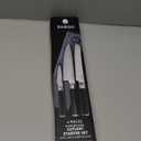 German High-Carbon Steel Cutlery 3-Piece (Chef Knife Bread Pairing Knife) W/Knife Roll Black Stainless 4 Piece