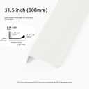4 Pack Finger Pulls for Cabinets Finger Handles Drawer Edge Tab Pull, Modern Dresser Long Concealed Handles Kitchen Cabinet Hardware (31.5"(800mm),White)