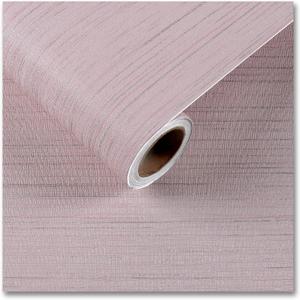 CRE8TIVE Large Size 24"x354" Pale Pink Grasscloth Peel and Stick Wallpaper Textured Fabric Linen Wallpaper Removable Self Adhesive Faux Grass Cloth Contact Paper for Girls Room Drawers Walls Furniture