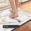Mrcrypos Gold White Kitchen Rugs Cushioned Anti Fatigue Marble Kitchen, 23.5" W x 70" L