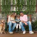 39.7" Outdoor Bench, Garden Bench, Patio Bench with Armrest, Slatted Seat and Butterfly Pattern Backrest for Outside, Front Porch, Park, Lawn, Backyard and Balcony, Cast Iron Metal Frame, Black, Two-seater