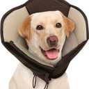 AOFITEE Dog Cone - Soft Cone for Dogs After Surgery, Comfy Cones for Large Dogs to Stop Licking, Adjustable Soft Dog Cone Collar, Elizabethan Pet E-Collar for Wound Healing, Brown Large (Brown, L)