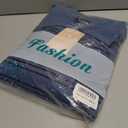 MASCOMODA Womens Sweaters Fall 2025 Oversized Striped Sweater Long Sleeve Polo V Neck Loose Side Slit Knitted Tunic Tops (Blue, XL)