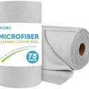 AIDEA Microfiber Cleaning Cloth Roll, Grey 75PK, Reusable Paper Towels Tear Away Cloth, Microfiber Towels for Cars, Wash Cloths, Lint Free Rags for House, Kitchen,Window,Cleaning Supplies 11.5"×11.5"