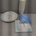Juvale 144 Baptism Decorations Party Supplies - Blue, Includes Disposable Paper Plates, Napkins, Cups, & Cutlery, For Easter Party, Baptisms, First Communion, Christening & More, Serves 24