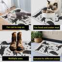 Cute Cat Litter Mat,24x16 Inch - Easy Clean, Anti Slip Trapping Mat for Box & Kitty Litter, Cute Small Rug, Indoor Cat Accessories,White