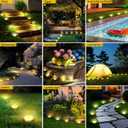 6 Pack Solar Ground Lights Outdoor, 8 LED Mini Flat Solar Disk Lights, IP65 Waterproof Anti-Rust Disc Light, Landscape Lighting for Garden Pathway Yard Walkway Driveway Lawn,Warm White