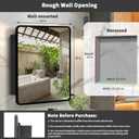 Movo Black Metal Framed Bathroom Mirror Medicine Cabinet,30 Inch x 24 Inch Recessed Wall Mounted Medicine Cabinet with Mirror,Aluminum Storage Cabinet for Bathroom Vanity