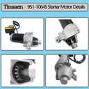 951-10645 751-10645 Electric Starter Motor JQ170 for Husqvarna Ariens Troy-Bilt MTD Cub-Cadet Craftsman LCT 951-10645A 751-10645A Snow Blower/Thrower 208cc 254cc Engine