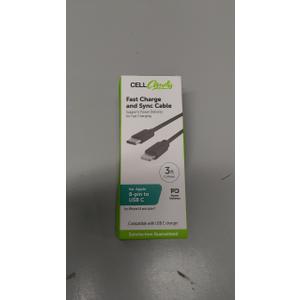 CCY 3 Ft USB C To Lightning Cable Black