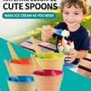 Tellshun 24 Pack Ice Cream Bowls and Spoons Set, Frozen Yogurt Cups with Spoons Durable Plastic Candy Color Cute Dessert Bowls DIY Ice Cream Tools For Festive Party Favor Gift (24)
