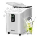 Aeitto Ice Maker Countertop 26lbs/24H, Ice Machine 8 Ice Cubes Ready in 6 Mins, 2 Sizes of Bullet Ice Portable Ice Makers with Basket & Scoop, Auto Self-Cleaning for Home/Kitchen/Office Stainless