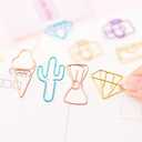 100 pcs Cute Paper Clips, BOSOIRSOU Metal Bookmark Folder Pin Memo Clamp Planner Clip for Pagination Organize Document Organizing Office Supplies School Student