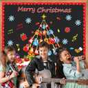 2 x gisgfim Christmas Bulletin Board Decoration Set Guitar Christmas Tree Paper Cutouts Merry Xmas Music Classroom Bulletin Board Decor for Xmas Winter Holiday School Door Home Wall(Guitar)