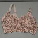LetsJoli Jelly Bras for Women Push Up Bra Wireless No Underwire Supportive Full Coverage Plus Size for Older Women(Leopard Pink, L)