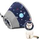 Cat Cone Collar Soft to Stop Licking, Adjustable, Foldable Lightweight Kitten Cones After Surgery Recovery for Cats & Kittens, Cat Cone Alternative (Star, S)