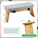 Meditation Bench with Carrying Bag, Meditation Kneeling Stool Portable Yoga Meditation Bench Ergonomic Foldable Prayer Stool with Soft Cushion for Kneeling Sitting Prayer Extended Practice