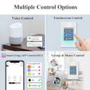 LANBON Smart Light Switch,1/2/3 Gang,3 Way for Whole House, LCD Magic Panel by WiFi Mesh Never be Offline, 2.4G Wi-Fi Smart Switch Compatible with Alexa&Google Home, Neutral Wire Required, L8-HS-White