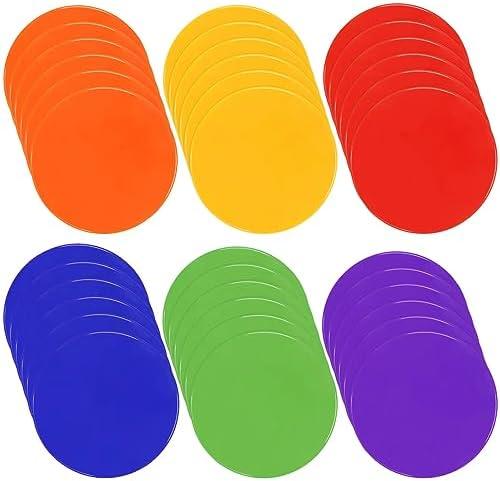 Spot Markers Rubber Floor Dots 9 Inch 52 Pcs Agility Dots Non Slip Flat Cones for Kids Soccer Basketball Speed Agility Training, Gym Dance Classroom
