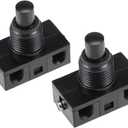 uxcell Inline Foot Pedal Push Button Switch, UFO Type Lamp Lighting Foot Control Latching ON/Off Footswitch Black 2 Pcs