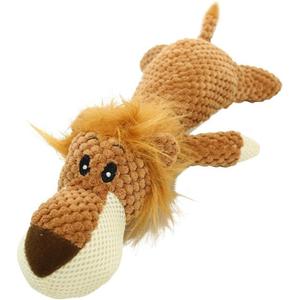Dog Plush Toy Soft Chew Toy for Dog Cute Durable Dog Toy Stuffed Animal Dog Plush Toy Puppy Pet Mutt Toy Plush Dog Chew Toy Suitable for Large, Medium and Small Dogs Orange Lion