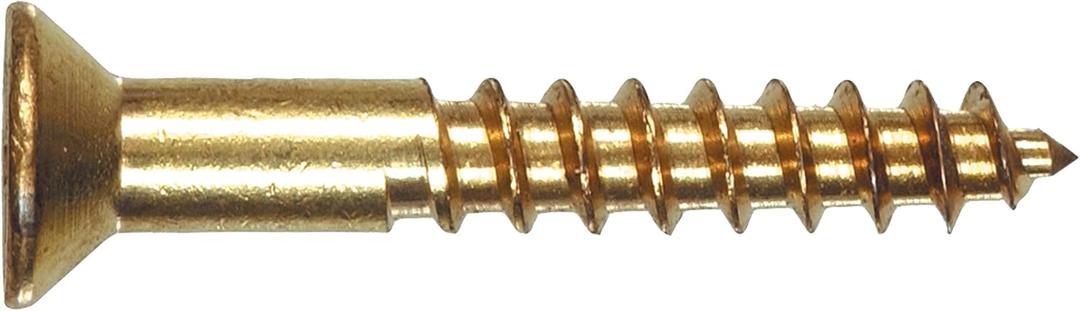 The Hillman Group 35092 Brass Flat Head Phillips Wood Screw, 10 x 2 1/2-Inch, 25-Pack