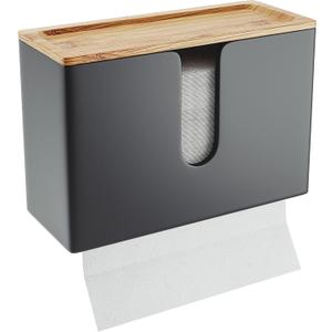 Multifold Paper Towel Dispenser Countertop, Commercial Hand Towel Dispenser for Bathroom Kitchen Home, Trifold/C Fold/Z Fold Napkin Dispenser, Abs Plastic - Non-Slip, Black