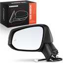 A-Premium Driver Side Power Door Mirror Compatible with Toyota RAV4 2019 2020 2021 2022 - Heated, Manual Folding, w/Turn Signal, w/Blind Spot Detection, Black Outside Rear View Mirror, Japan Built