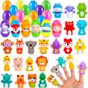 Civaner 40 Pcs Easter Eggs with Finger Puppets Prefilled Egg with Cartoon Animal Puppets Easter Basket Toys Soft Plush Dolls Props for Party Basket Stuffers (Modern Style)