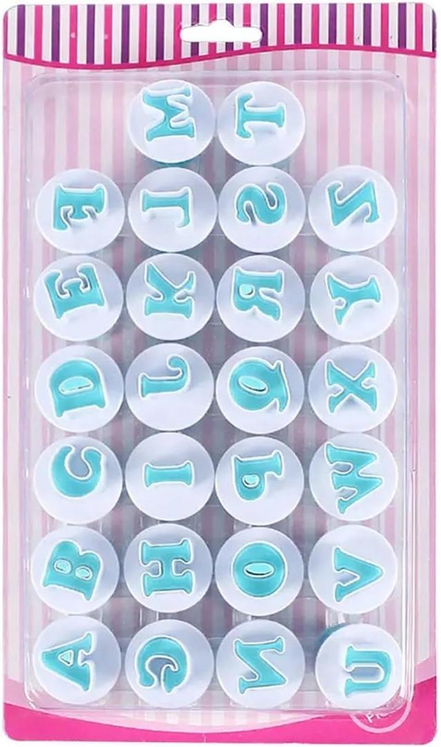 Cutter Biscuit Molds Silicone Uppercase Lowercase Letters Number Cookie Mold DIY Biscuits Cutter(Uppercase Letters)