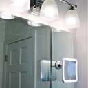 JiBen Square LED Lighted 10X Magnifying Makeup Mirror, Power Locking Suction Cup, Bright Diffused Light and 360 Degree Rotating Adjustable Arm, Portable Cordless Home and Travel Bathroom Vanity Mirror (White)