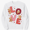 Cute Teddy Bear Women Valentines Shirt Girl Love Heart Sweatshirt, L