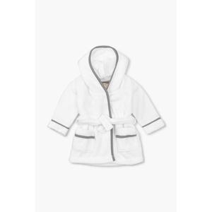MONICA + ANDY Baby Organic Terry Bathrobe (2-3T, White + Grey)