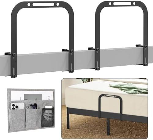 DELLAN Mattress Slide Stopper, Extra Tall Non-Slip Mattress Gripper Retainer Bar, Holder for 1.5 "x 2.9" Metal Bed Frame to Prevent Sliding (2 Pack)