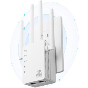 WiFi Extender, 2026 Signal Booster with Dual Band 5GHz/2.4GHz, Long Range Up to 14000 sq. ft, Internet Extender WiFi Booster, WiFi Extenders Signal Booster for Home and Outdoors (Model FT03)
