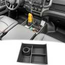 Bench Seat Floor Organizer Compatible with 2013-2025 Ram 1500 2500 3500-5500 Classic Center Console Storage Organizer Under Seat Box Bin Cup Holder for RAM Accessories(RAM Classic Bench Seat)