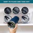 LARGER Compartment - Stackable Water Bottle Organizer Holder - for Stanley & Others' Large Tumbler - Clear Wine Rack, Cup Bottle Holder for Cabinet Home Countertop Fridge Pantry Shelf, 2 Tier Hold 6